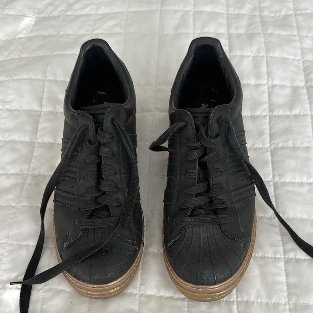 Adidas Black Sneakers with Gum Sole